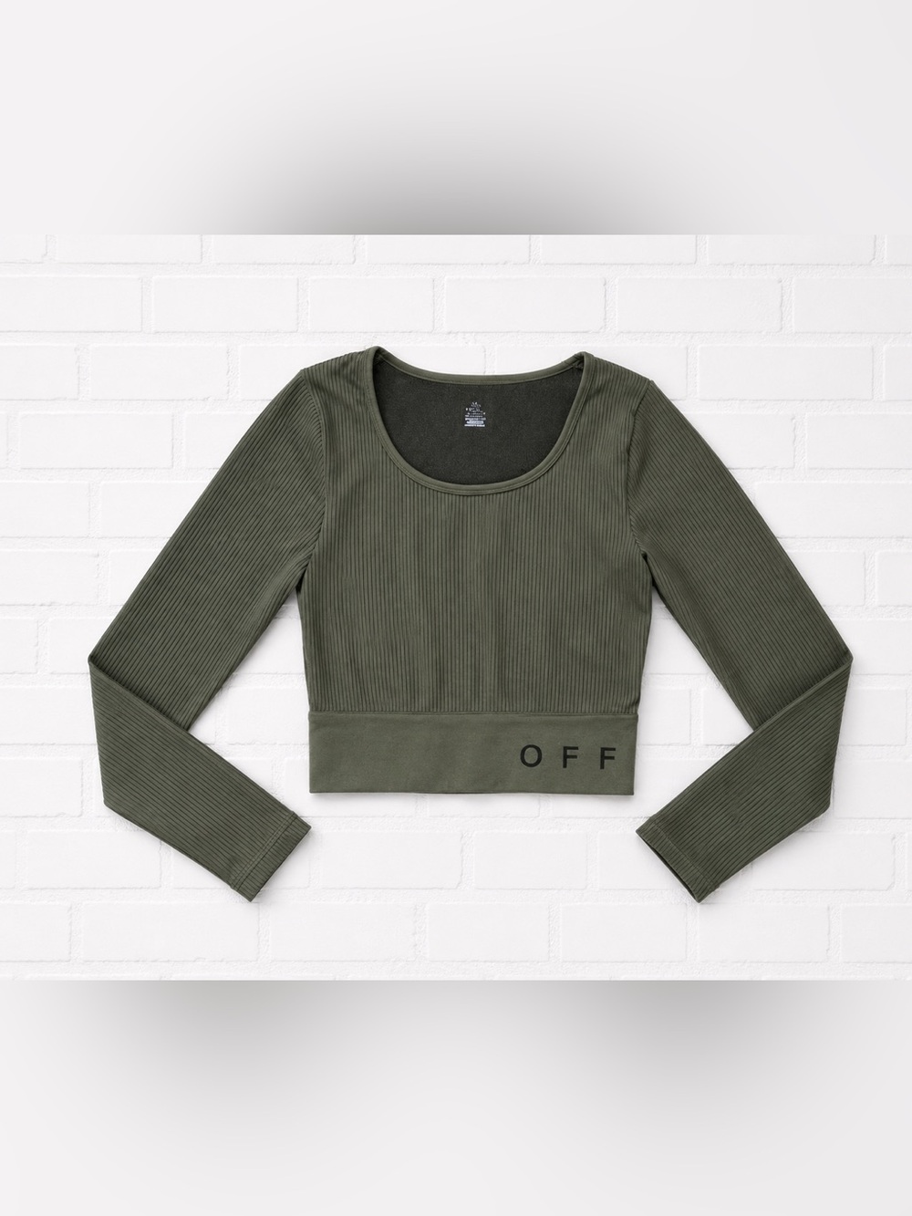 OFFLINE by Aerie Olive Ribbed Crop Top XXL